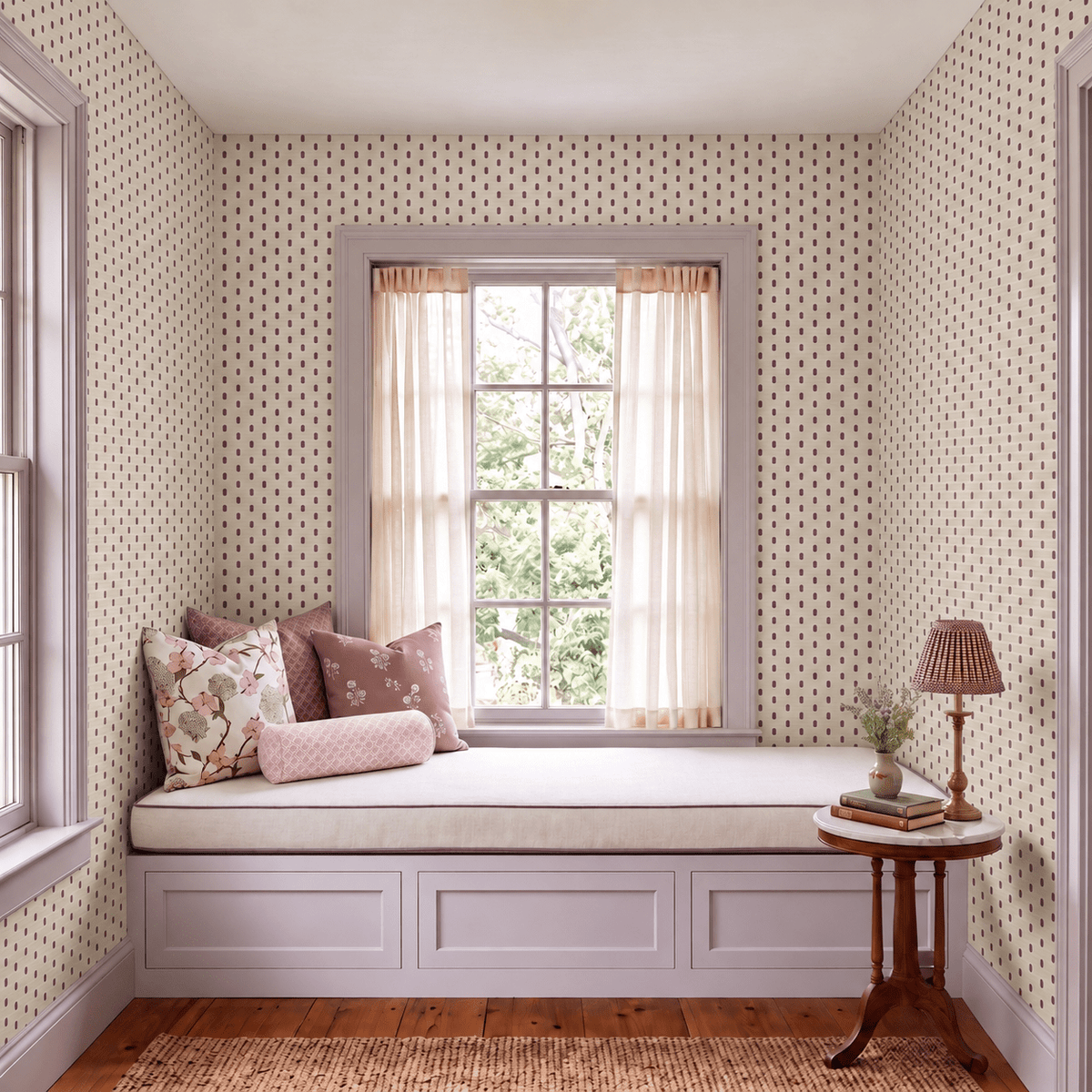 Spot On - Cream Faux Grasscloth Wallpaper - Painted Paper