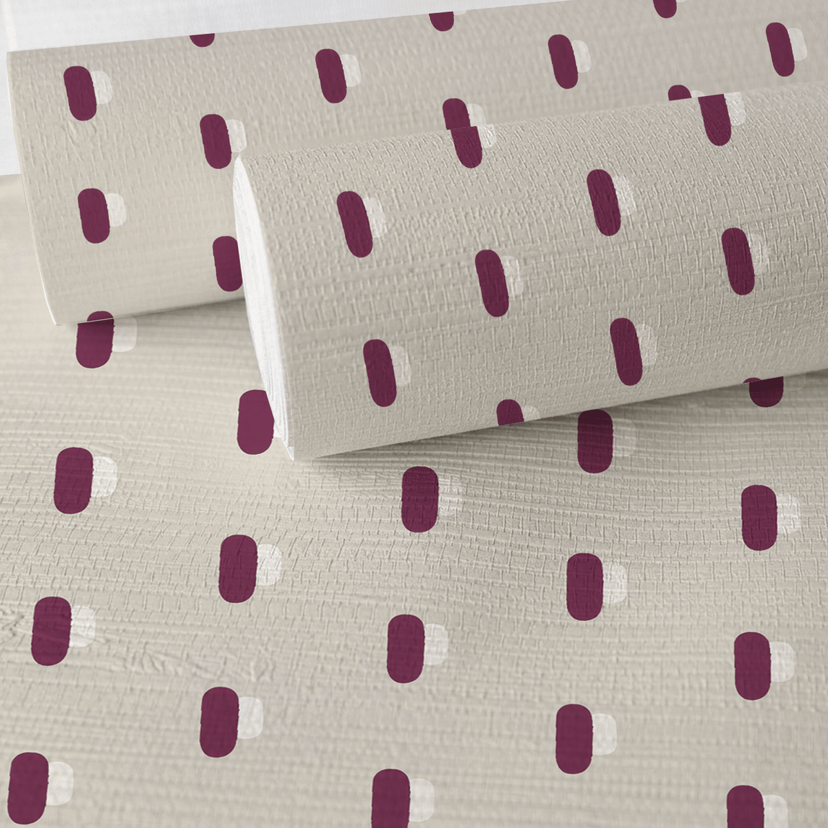 Spot On - Cream Faux Grasscloth Wallpaper - Painted Paper