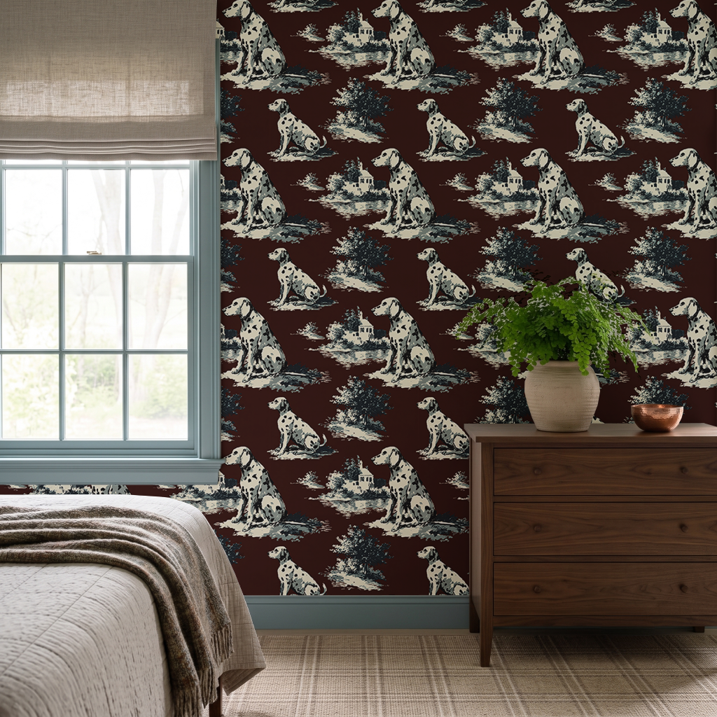 Spotted Toile Wallpaper