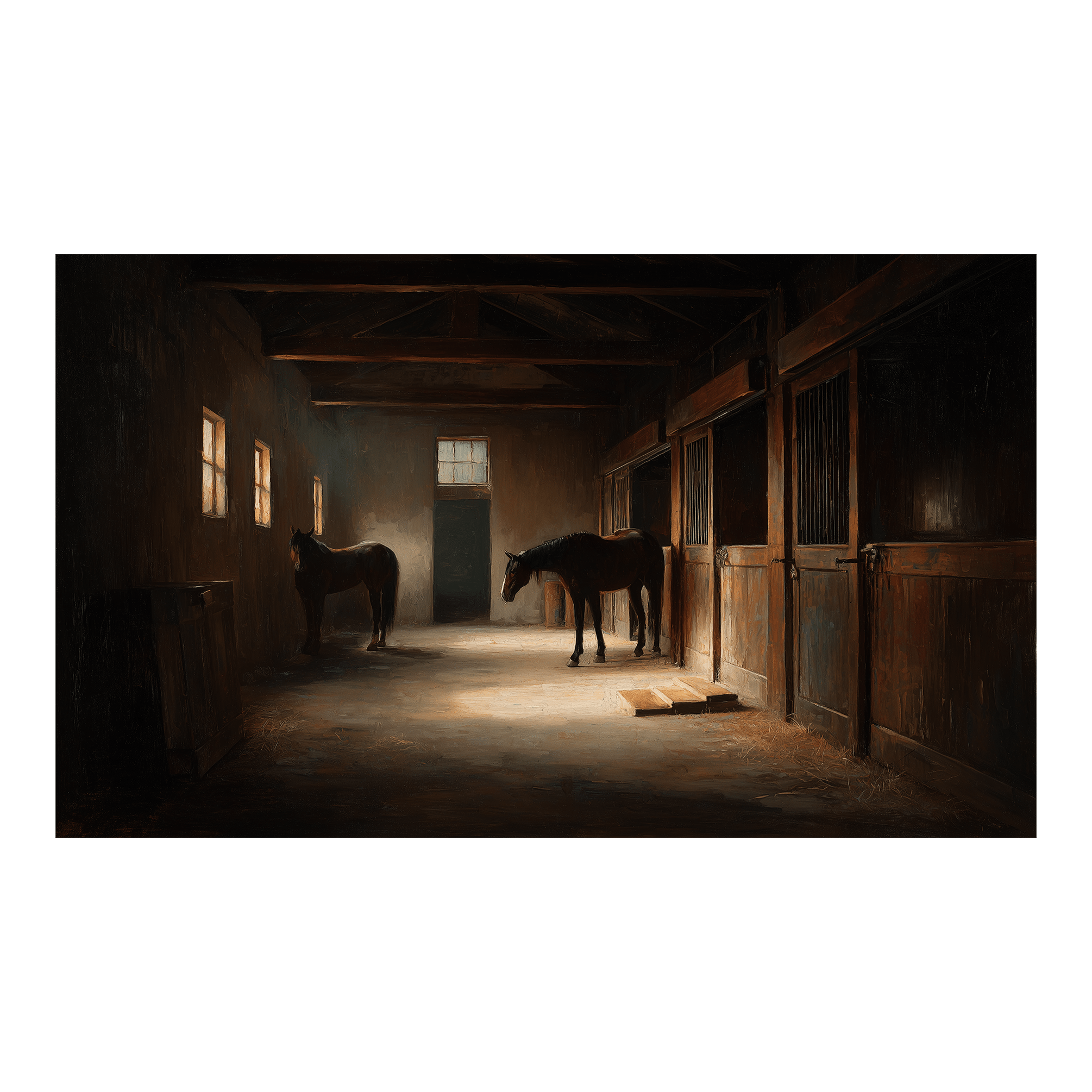 Stable at Dawn - Tapestry - Painted Paper