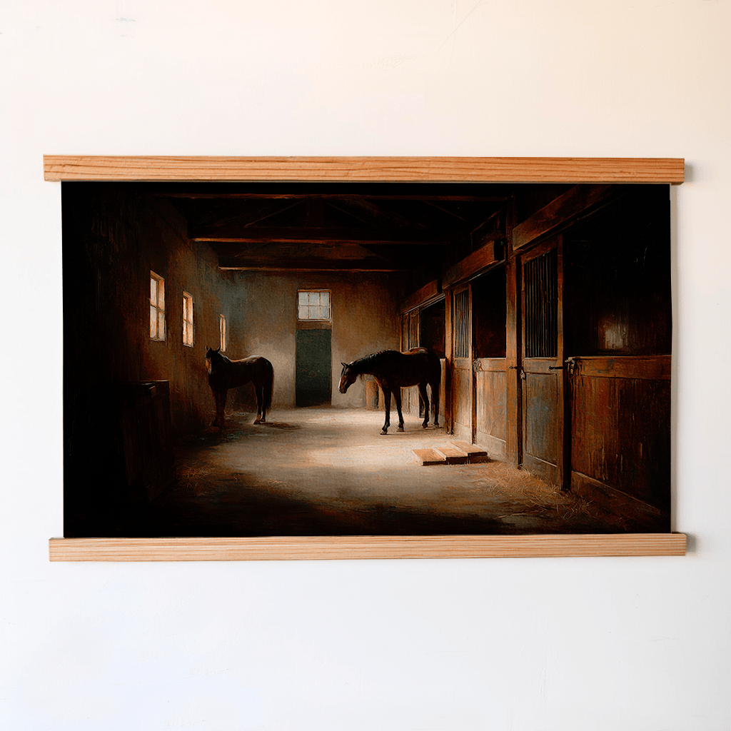 Stable at Dawn - Tapestry - Painted Paper