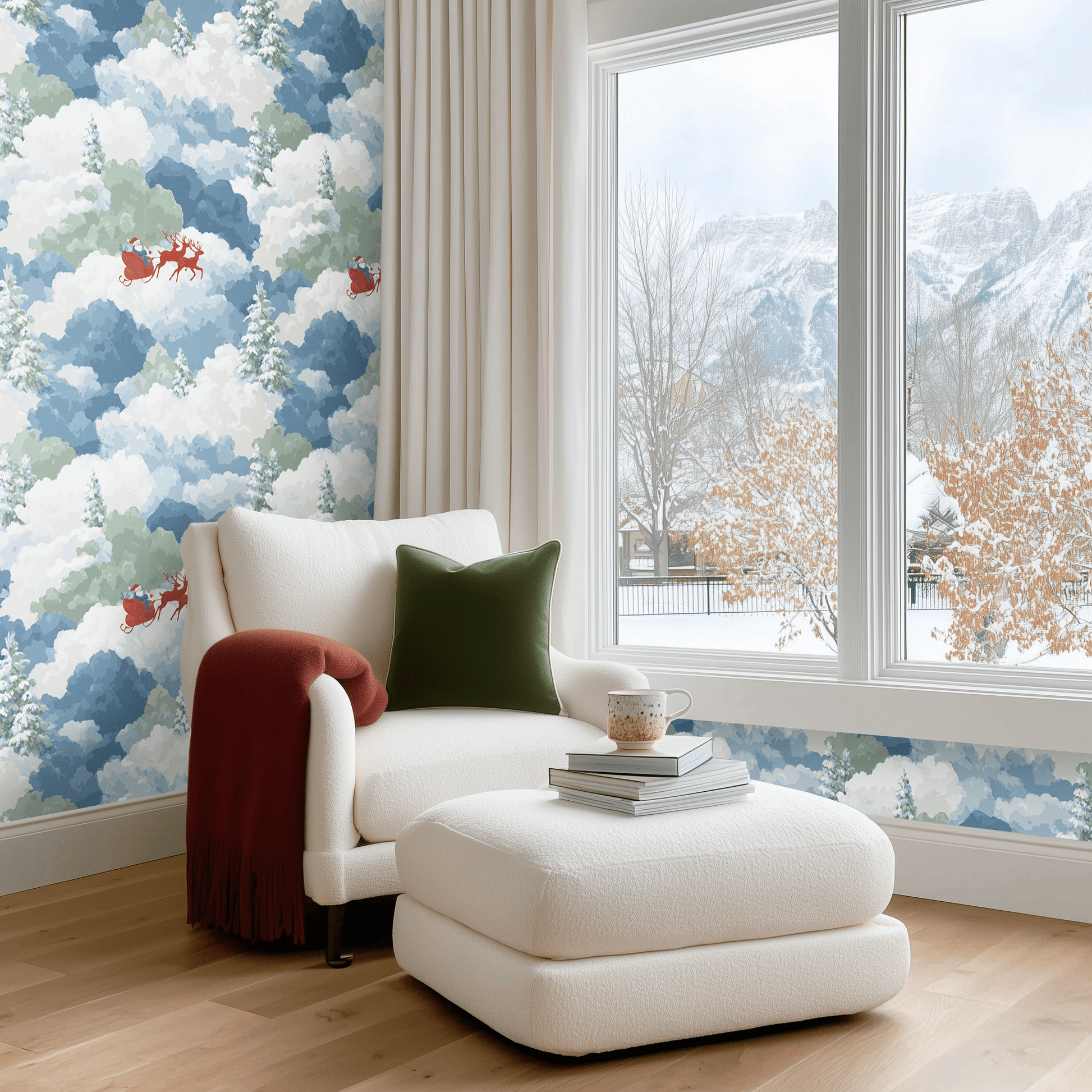 Starlit Sleigh Wallpaper - Painted Paper