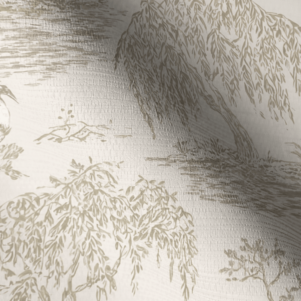 Stillwater Garden Faux Grasscloth Wallpaper - Painted Paper