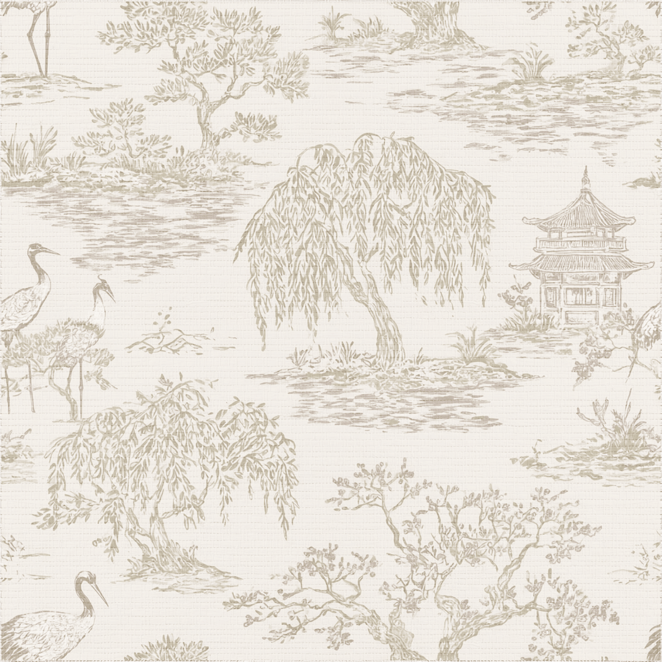 Stillwater Garden Faux Grasscloth Wallpaper - Painted Paper