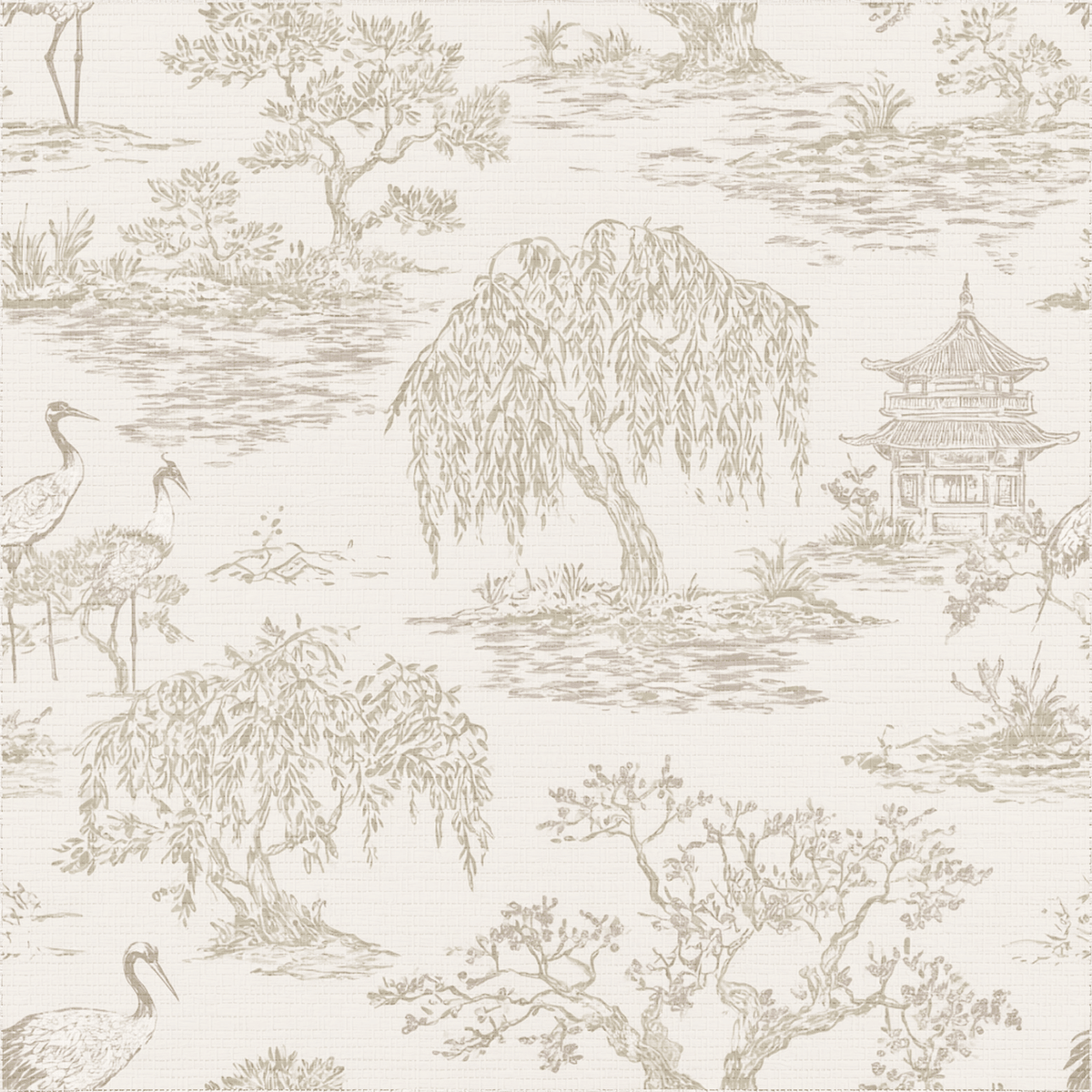 Stillwater Garden Faux Grasscloth Wallpaper - Painted Paper