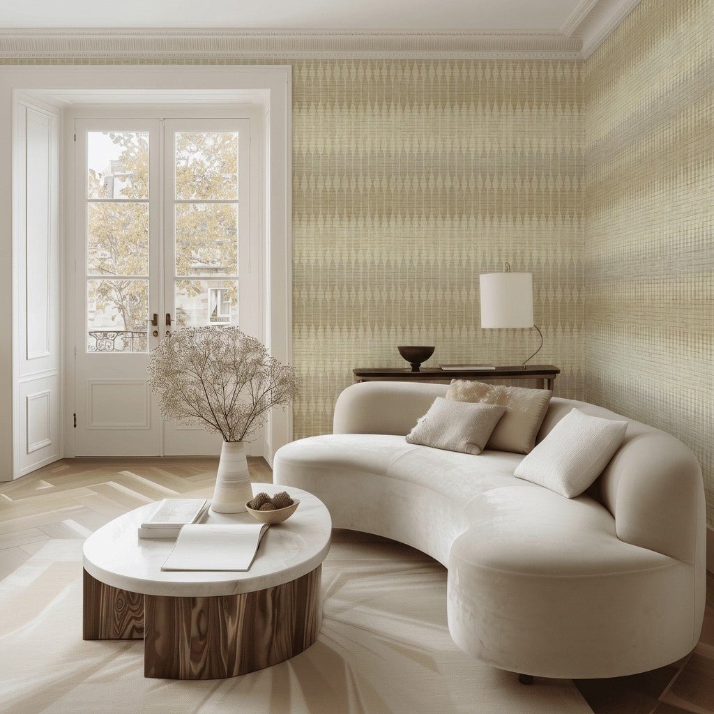 Strata Stripe Faux Grasscloth Wallpaper - Painted Paper