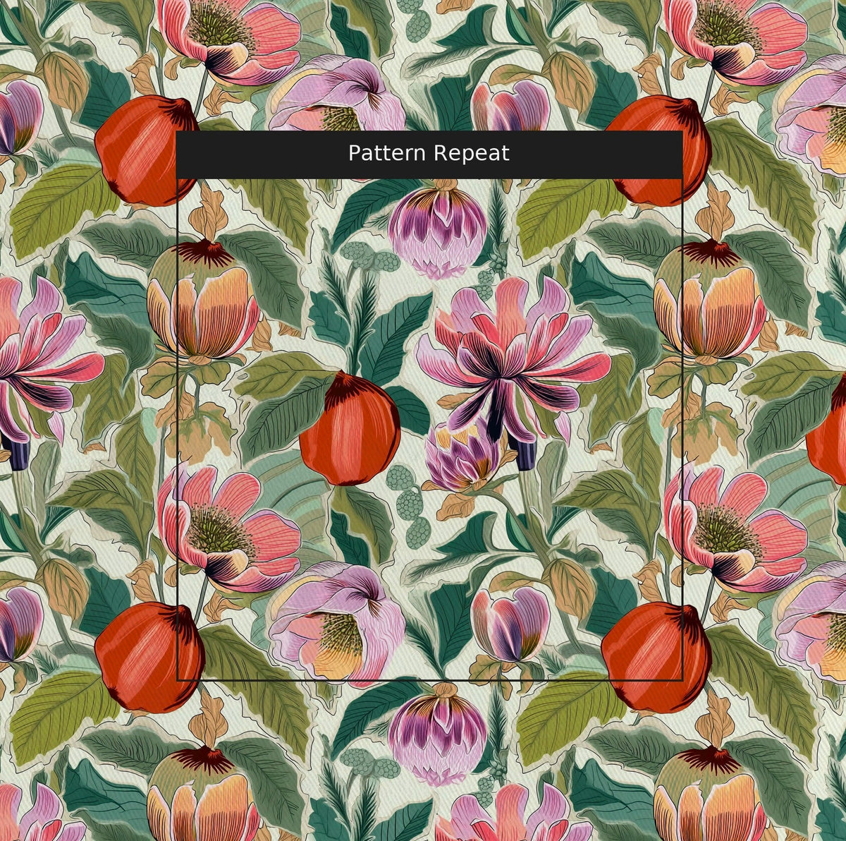 Summerfruit Blooms - Fabric - Painted Paper