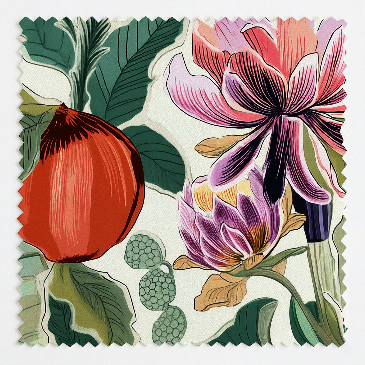 Summerfruit Blooms - Fabric - Painted Paper