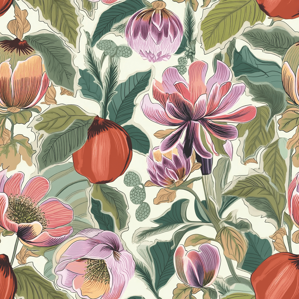 Summerfruit Blooms Wallpaper - Painted Paper