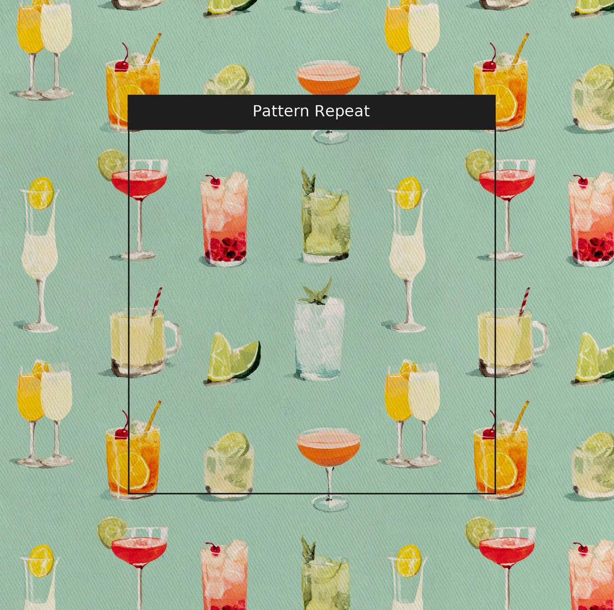 Summertime Sips - Fabric - Painted Paper