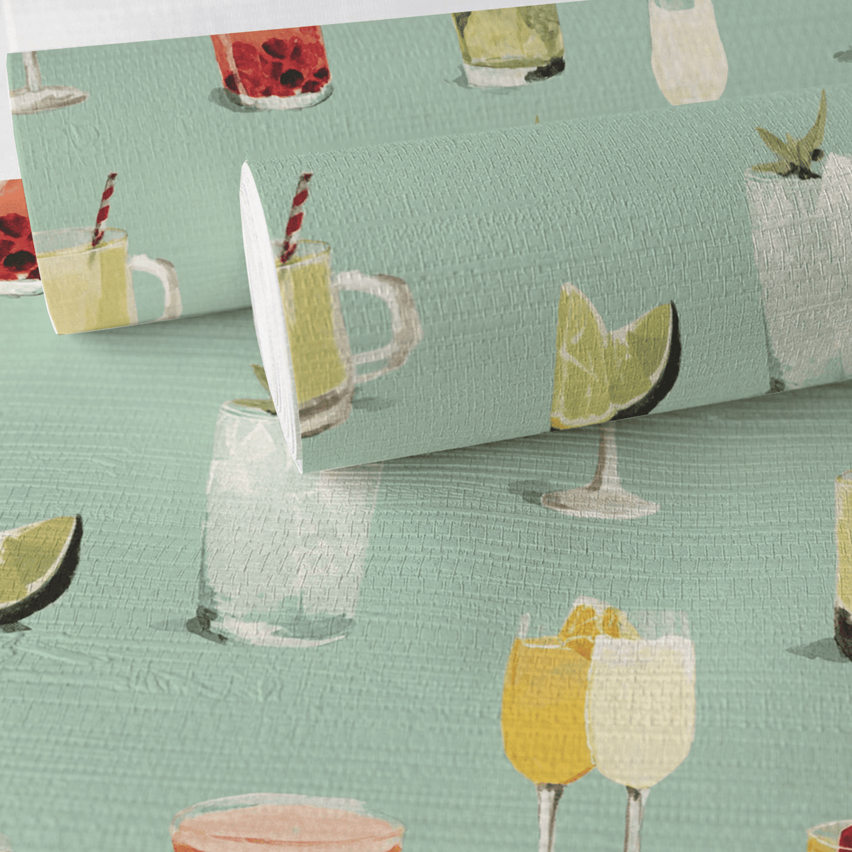 Summertime Sips Faux Grasscloth Wallpaper - Painted Paper
