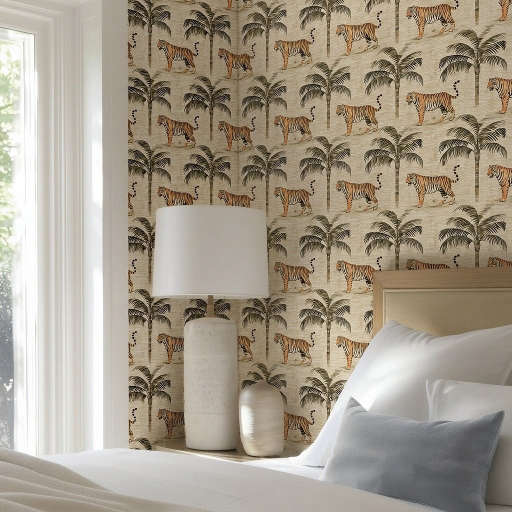 Sundown Sahara Faux Grasscloth Wallpaper - Painted Paper
