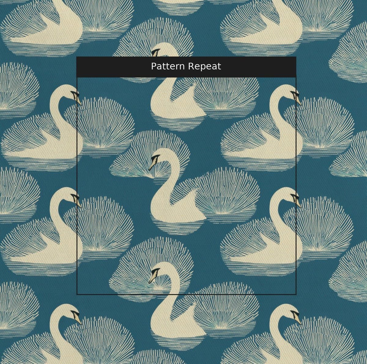 Swan Soirée - Fabric - Painted Paper