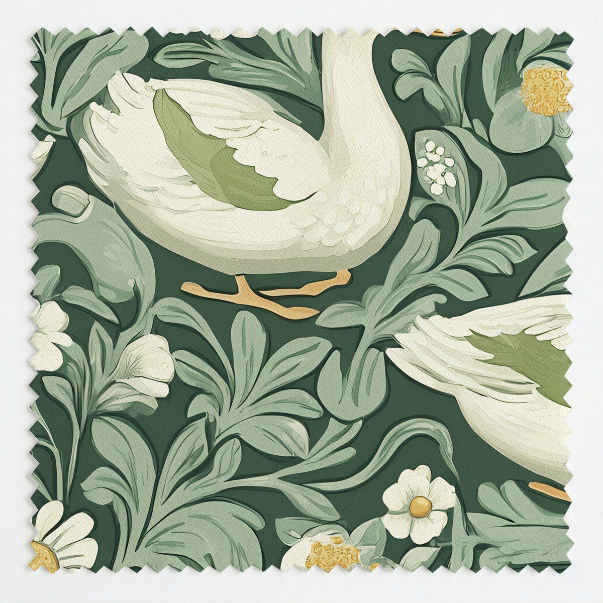 Swan's Serenade - Fabric - Painted Paper