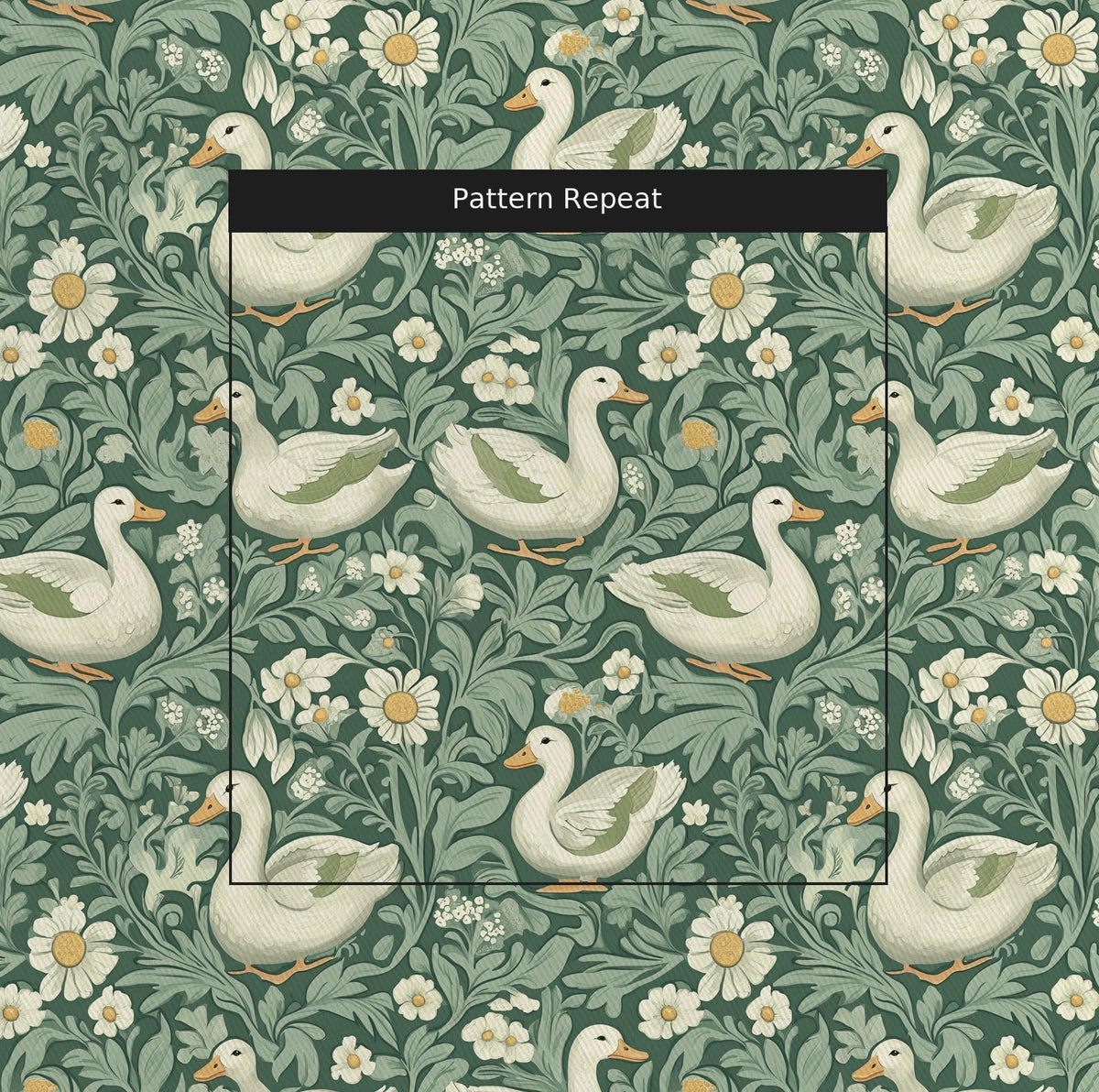 Swan's Serenade - Fabric - Painted Paper