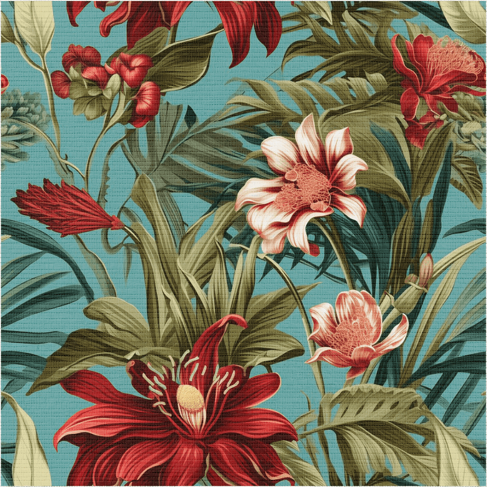 Tallulah Floral Faux Grasscloth Wallpaper - Painted Paper
