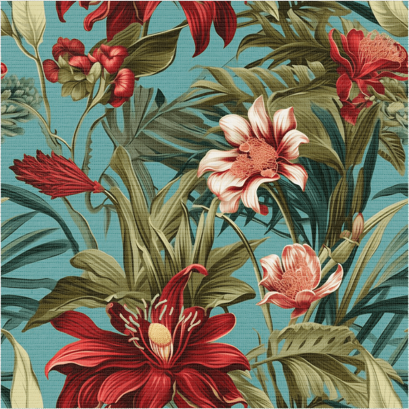 Tallulah Floral Faux Grasscloth Wallpaper - Painted Paper