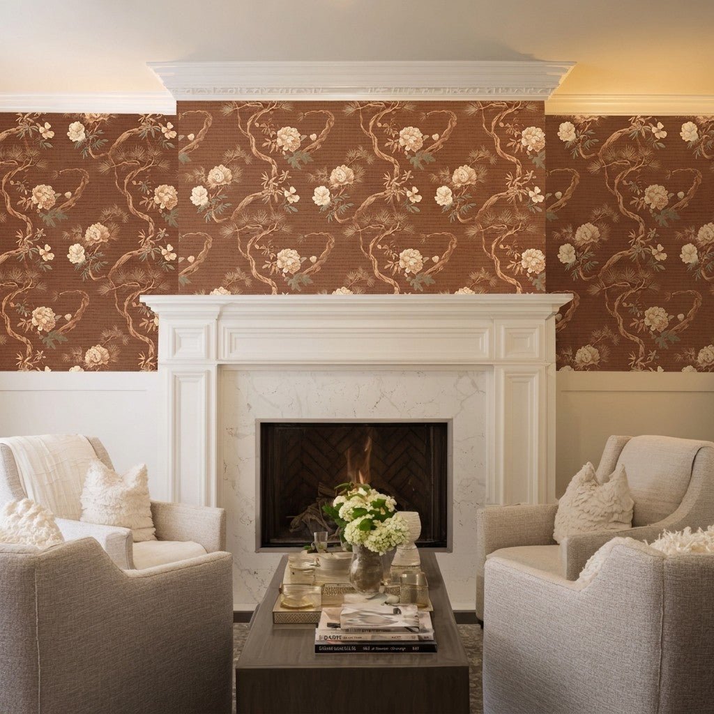 Tannin Faux Grasscloth Wallpaper - Painted Paper
