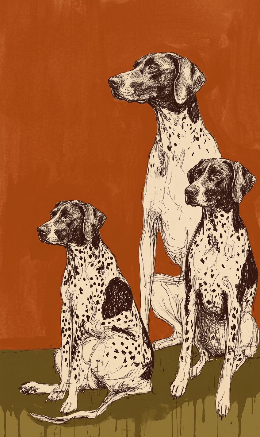Terracotta Hound Dogs - Tapestry - Painted Paper