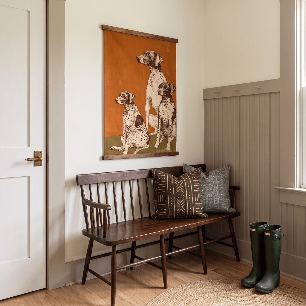Terracotta Hound Dogs - Tapestry - Painted Paper