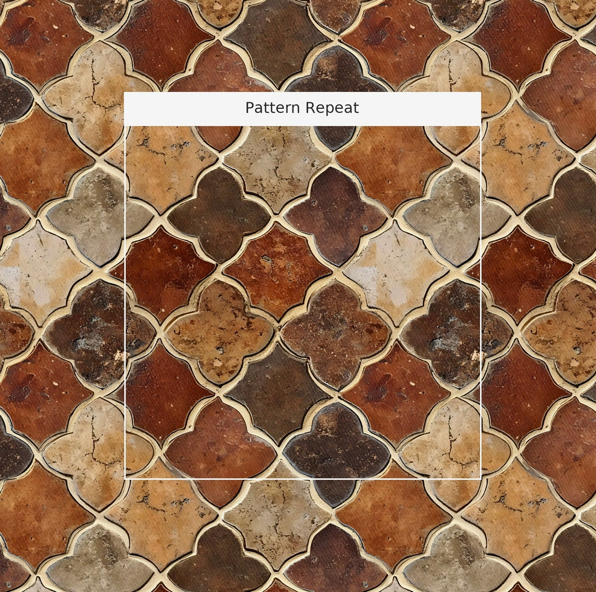 Terracotta Mosaic - Fabric - Painted Paper