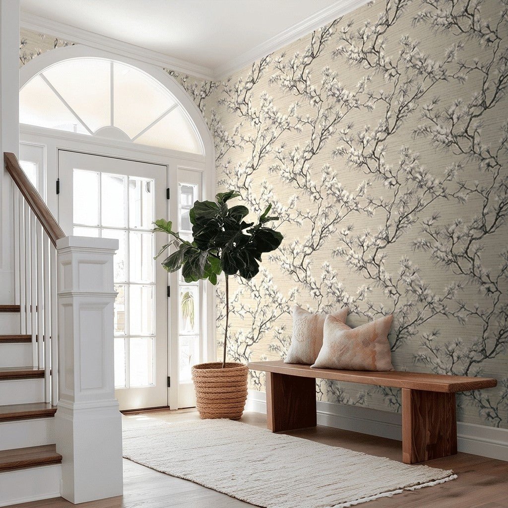 Thalora Faux Grasscloth Wallpaper - Painted Paper