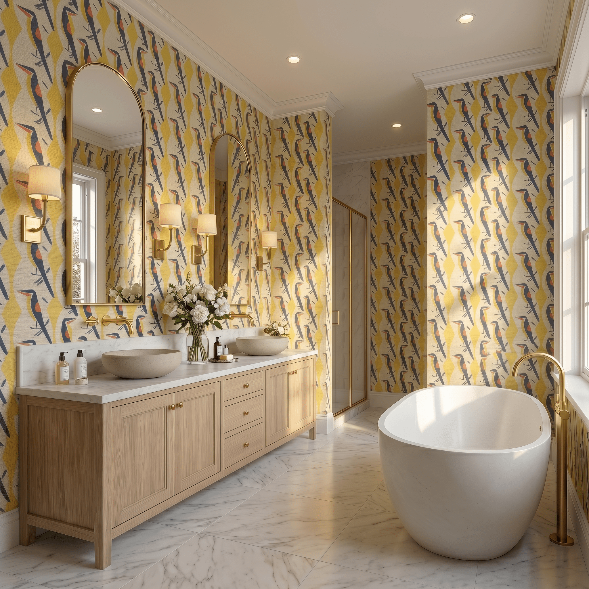 The Aviary Faux Grasscloth Wallpaper - Painted Paper