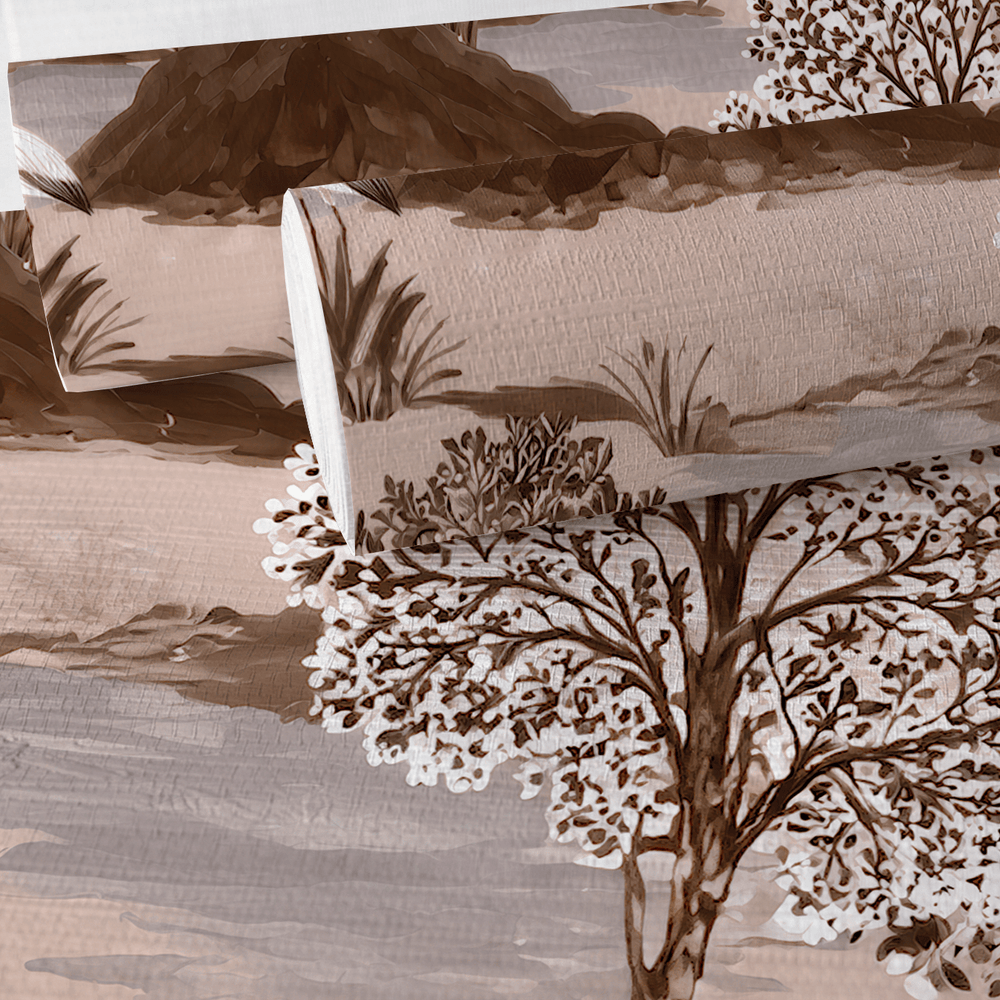 The Scenic Route - Neutral Faux Grasscloth Wallpaper - Painted Paper