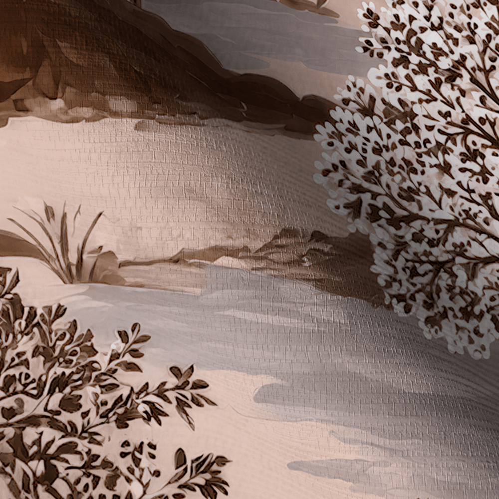 The Scenic Route - Neutral Faux Grasscloth Wallpaper - Painted Paper