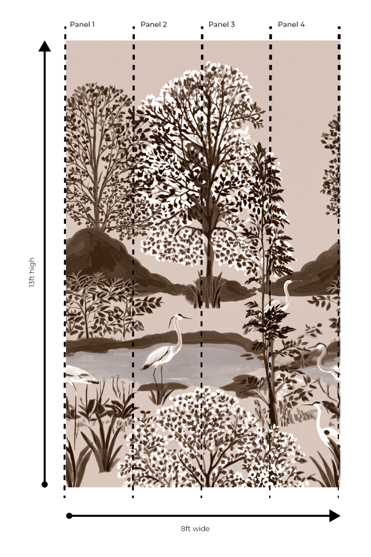 The Scenic Route - Neutral - Wall Mural - Painted Paper