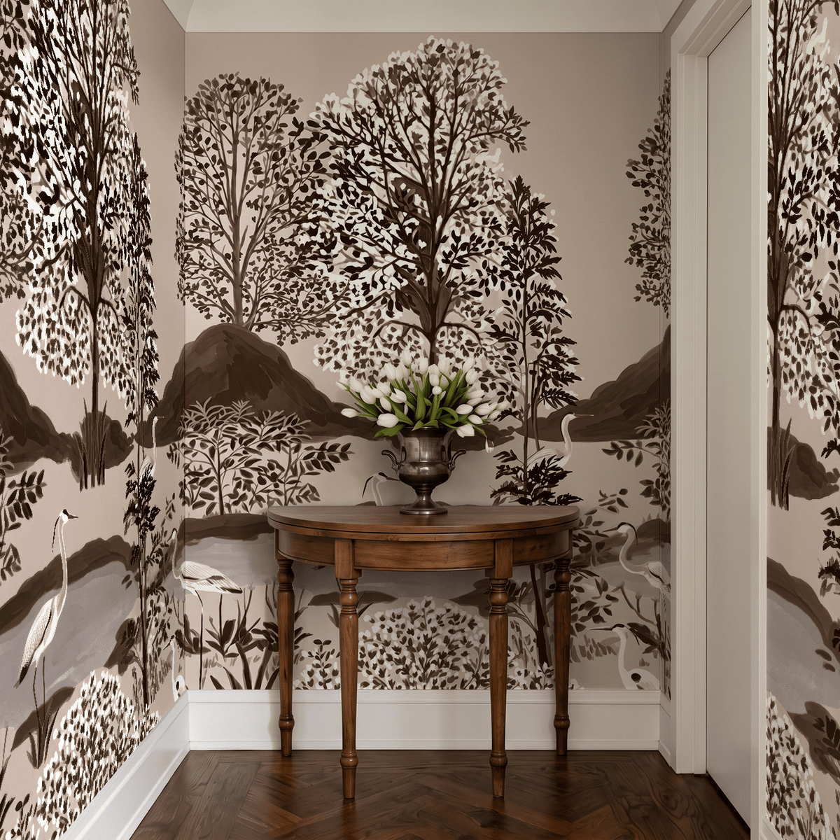 The Scenic Route - Neutral - Wall Mural - Painted Paper
