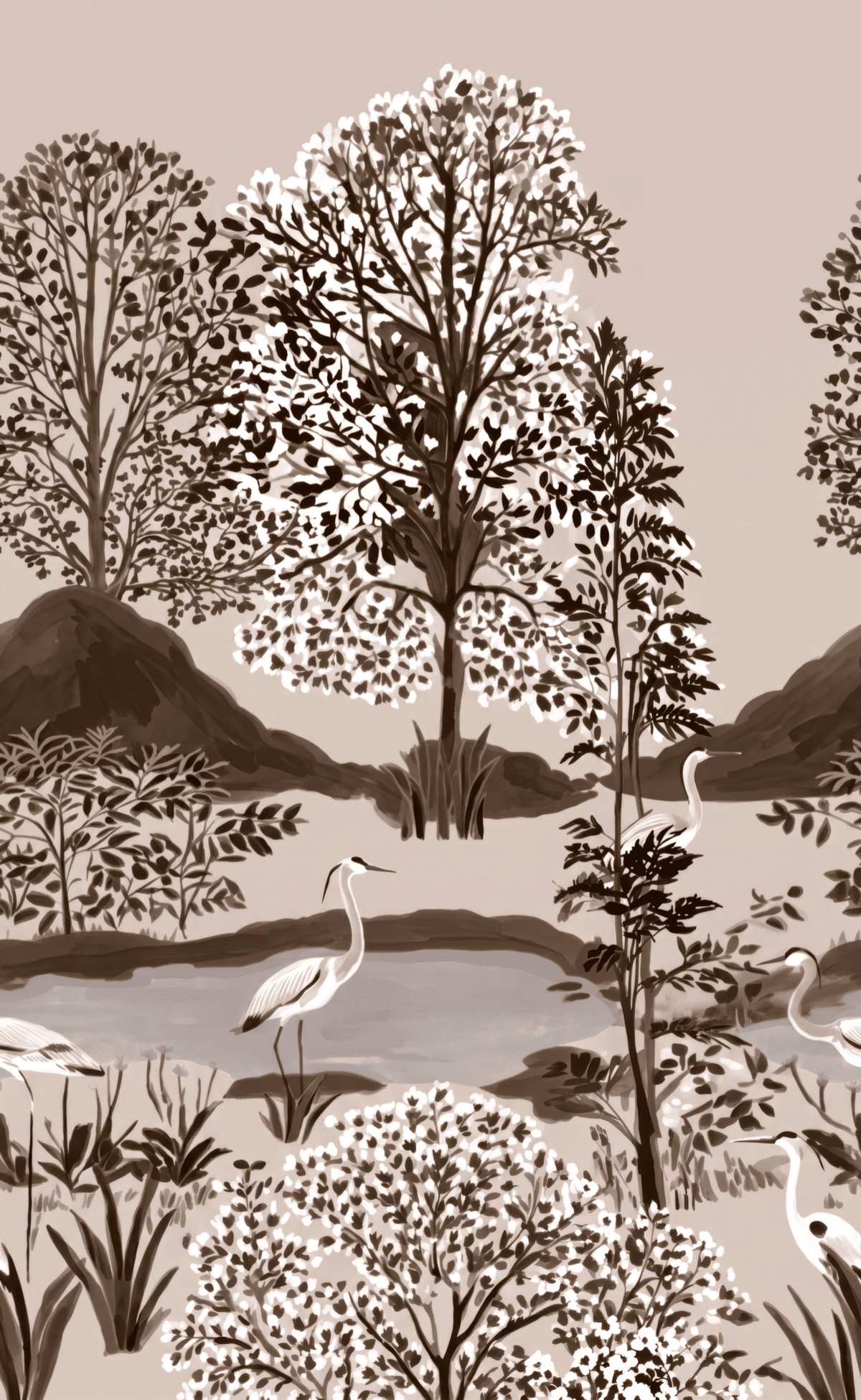 The Scenic Route - Neutral - Wall Mural - Painted Paper