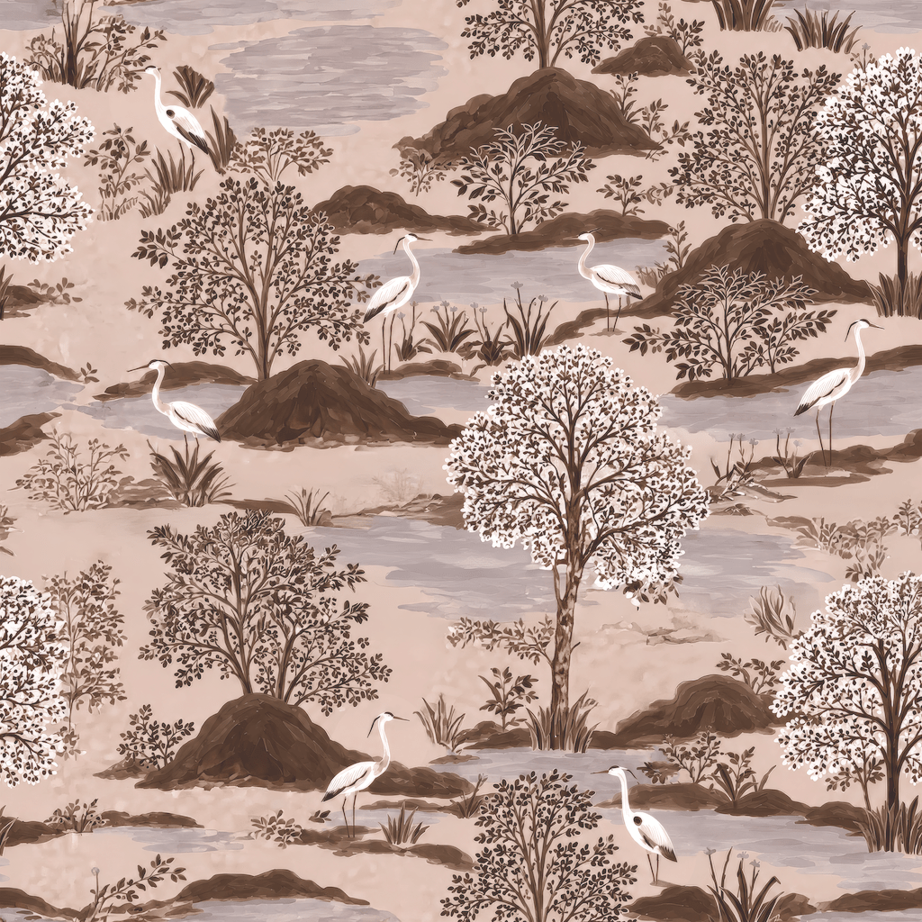 The Scenic Route - Neutral Wallpaper - Painted Paper