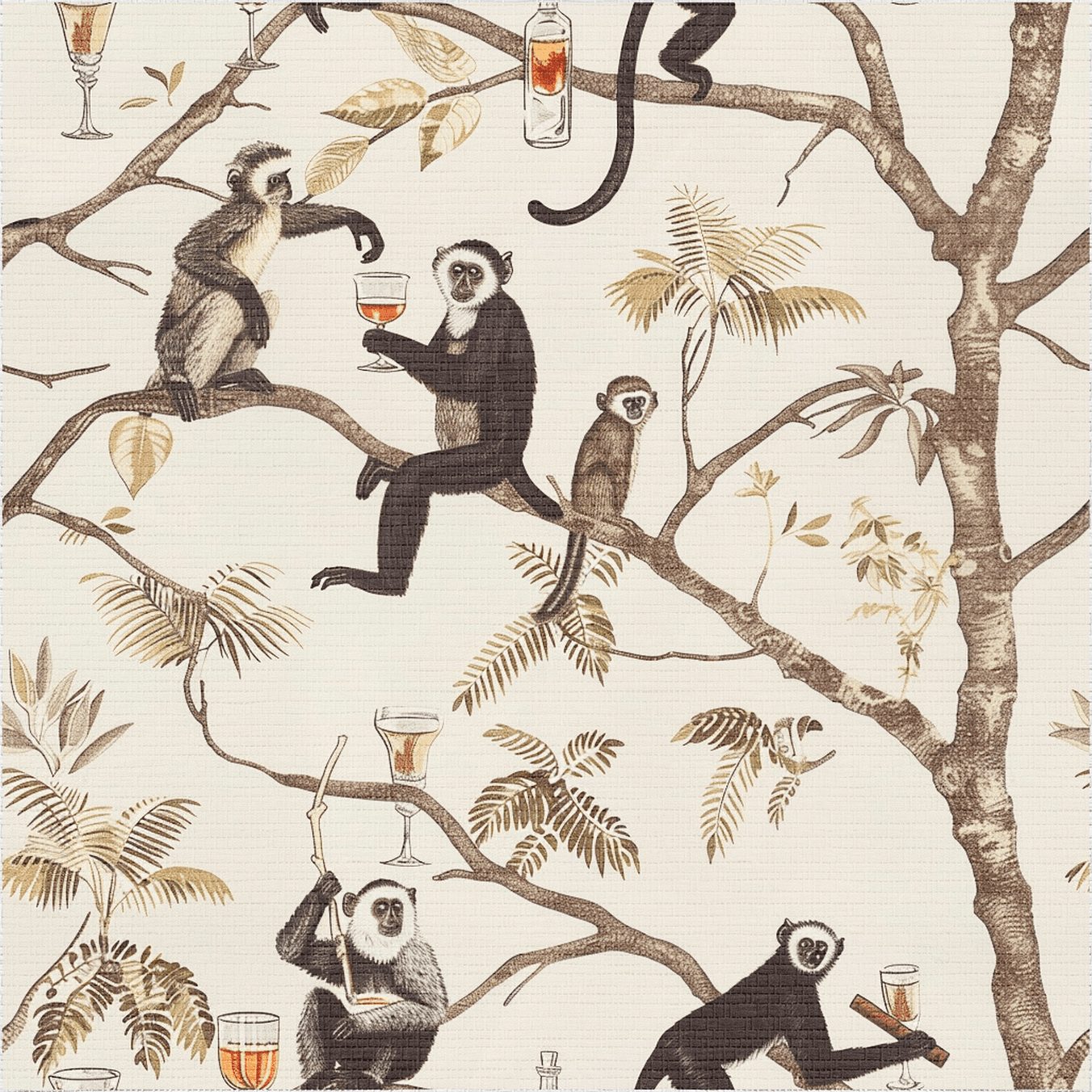 The Treetop Bar Faux Grasscloth Wallpaper - Painted Paper