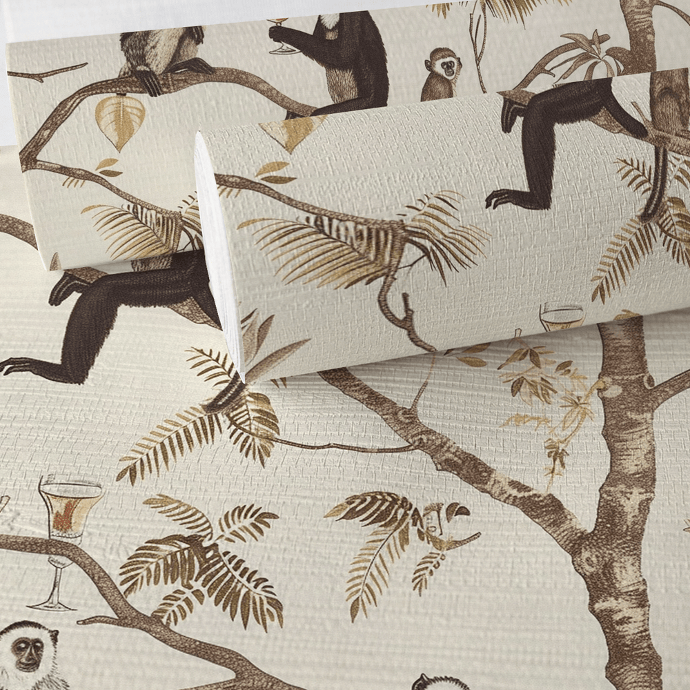 The Treetop Bar Faux Grasscloth Wallpaper - Painted Paper