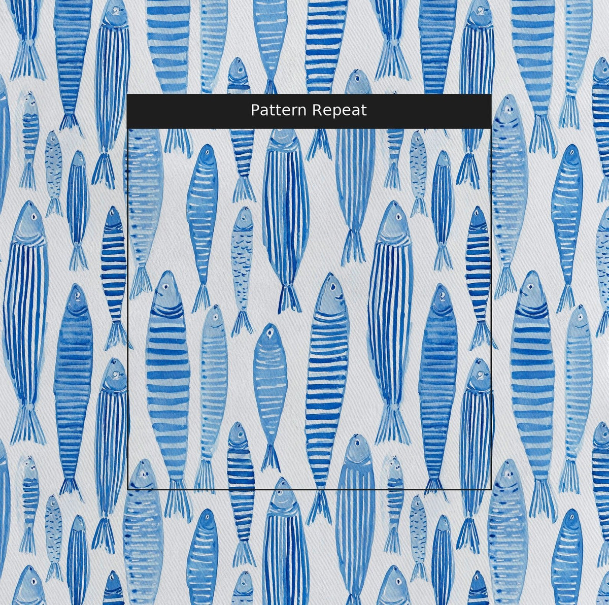 Tidal Fish - Fabric - Painted Paper