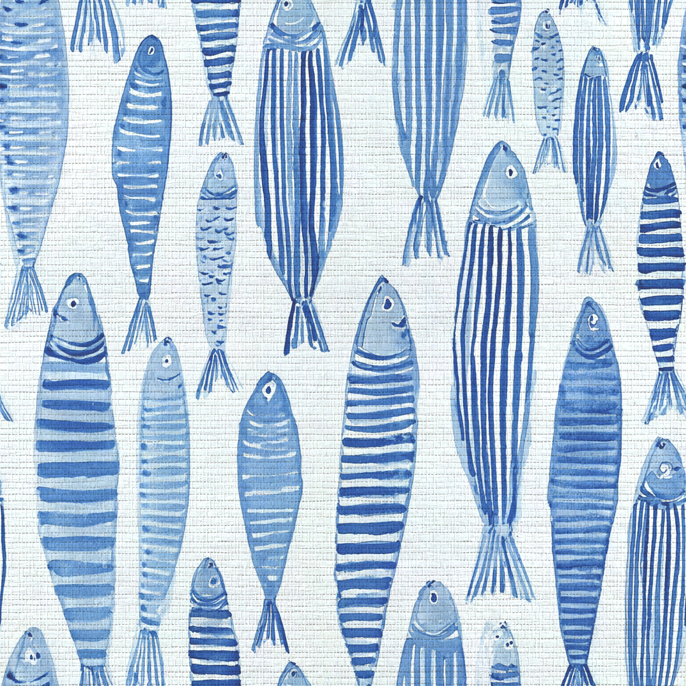 Tidal Fish Faux Grasscloth Wallpaper