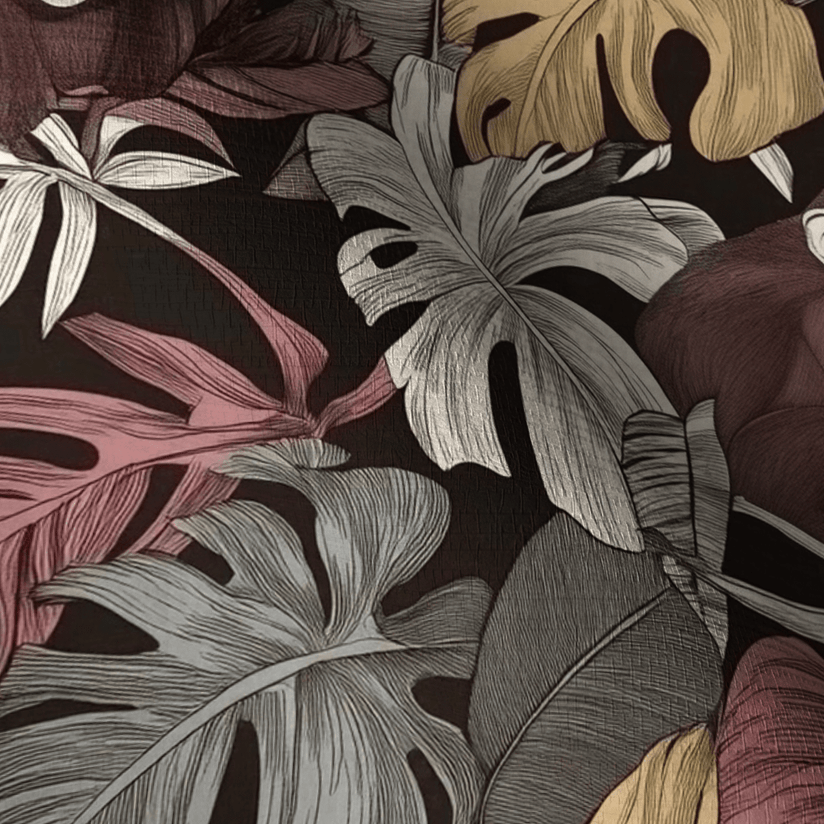 Tiki Fig Faux Grasscloth Wallpaper - Painted Paper