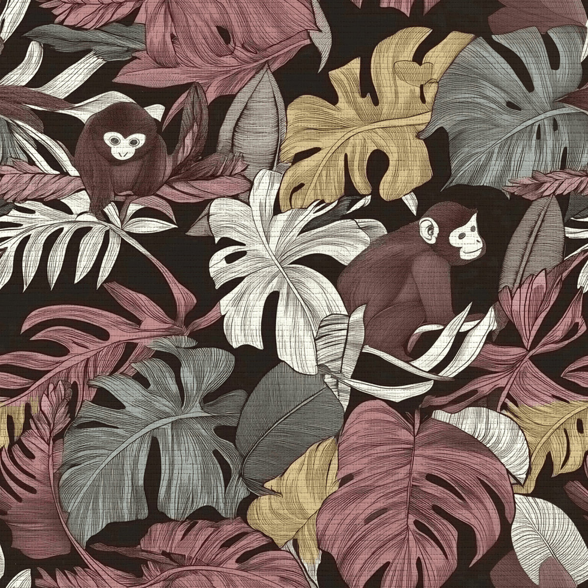 Tiki Fig Faux Grasscloth Wallpaper - Painted Paper