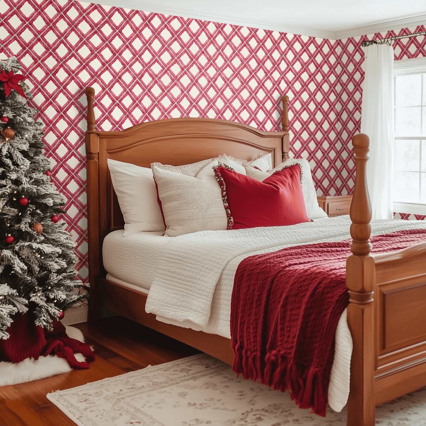 Tinsel Lattice Wallpaper - Painted Paper