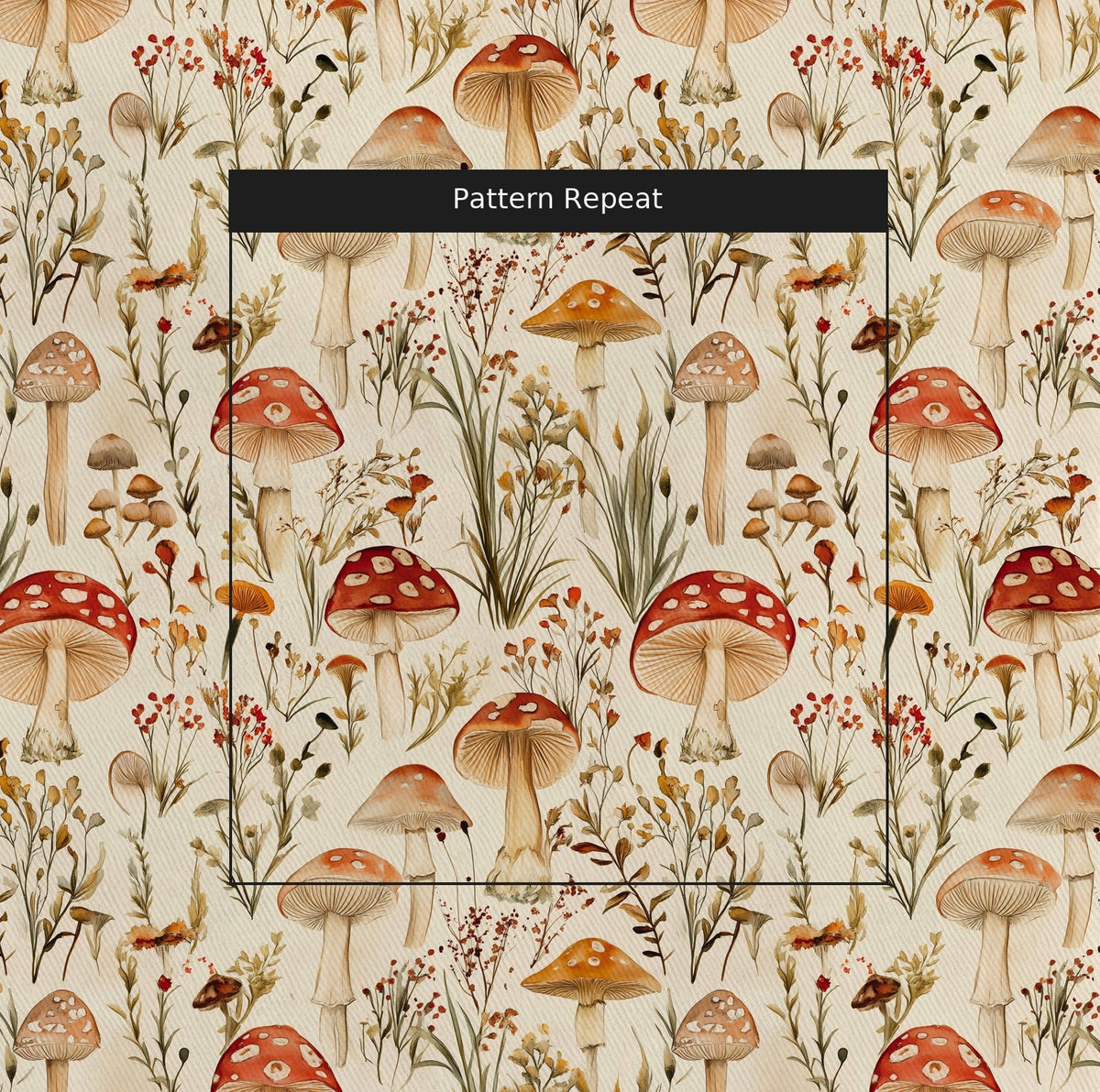 Toadstool Hollow - Fabric - Painted Paper
