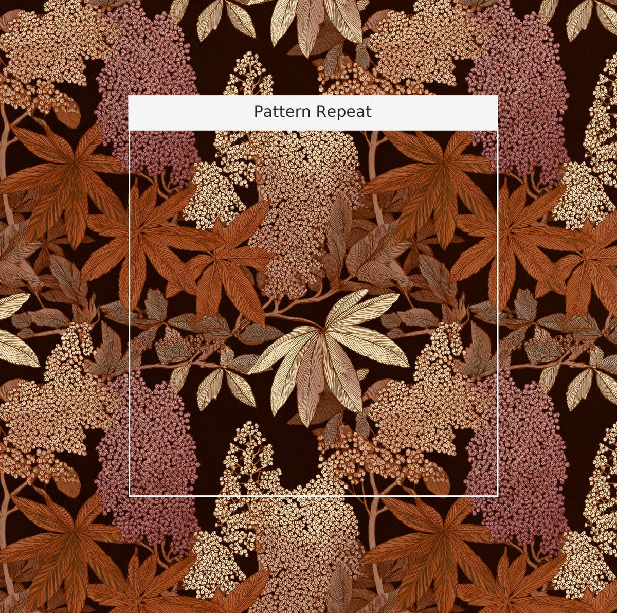 Tranquil Leaves - Fabric - Painted Paper