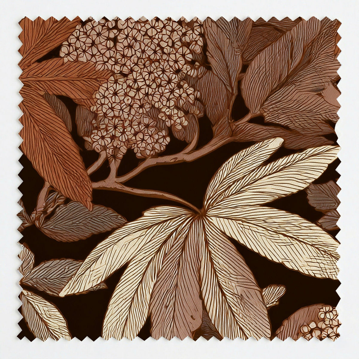 Tranquil Leaves - Fabric - Painted Paper