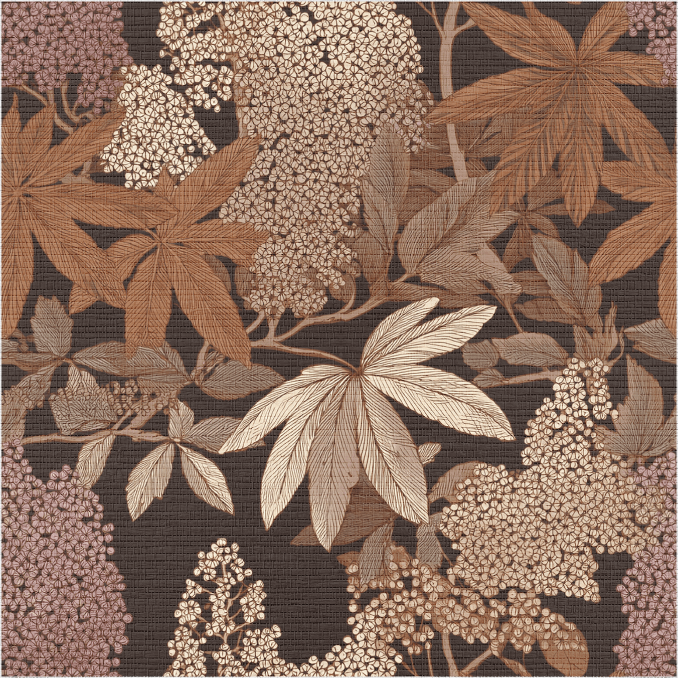 Tranquil Leaves Faux Grasscloth Wallpaper - Painted Paper