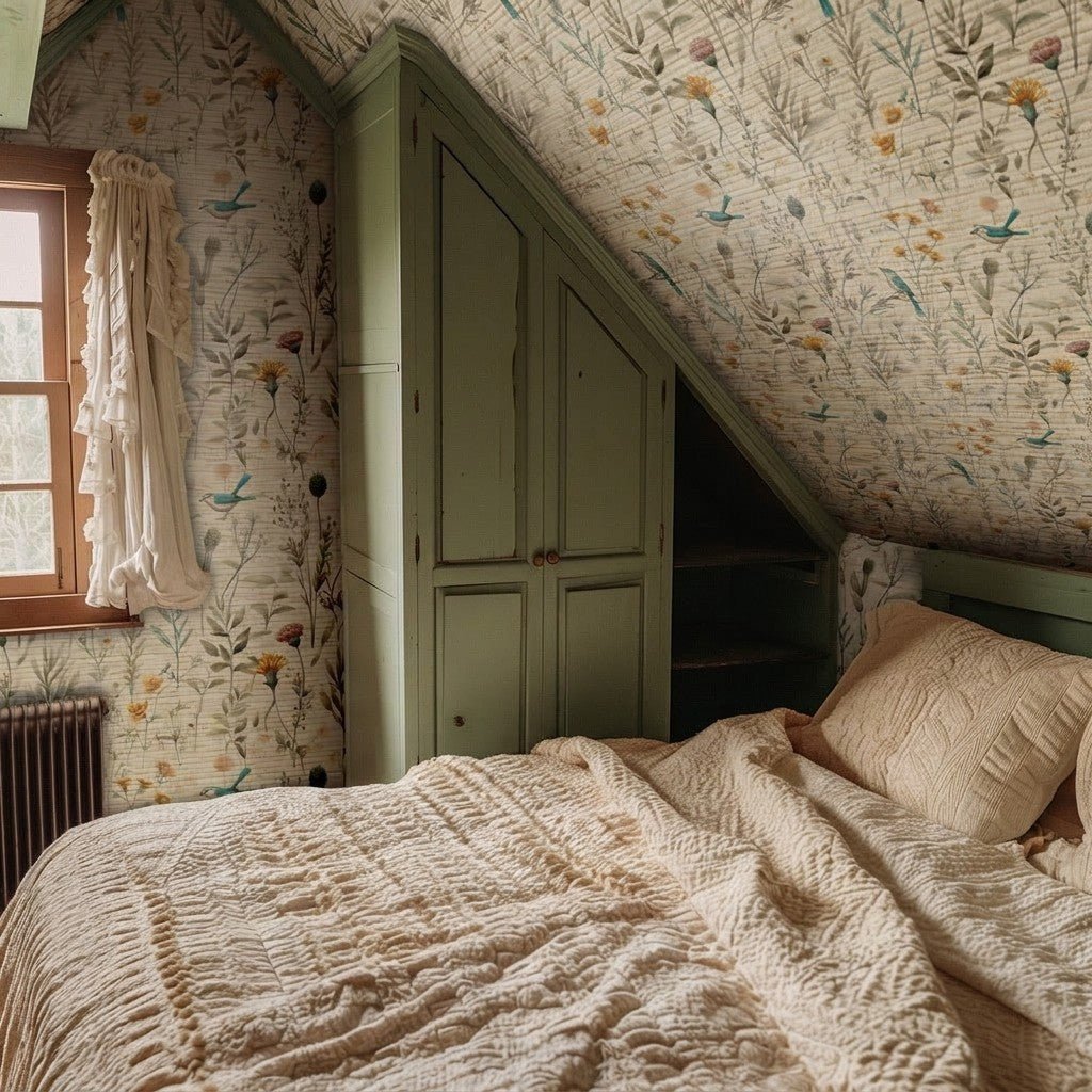 Trish Woodland Faux Grasscloth Wallpaper - Painted Paper
