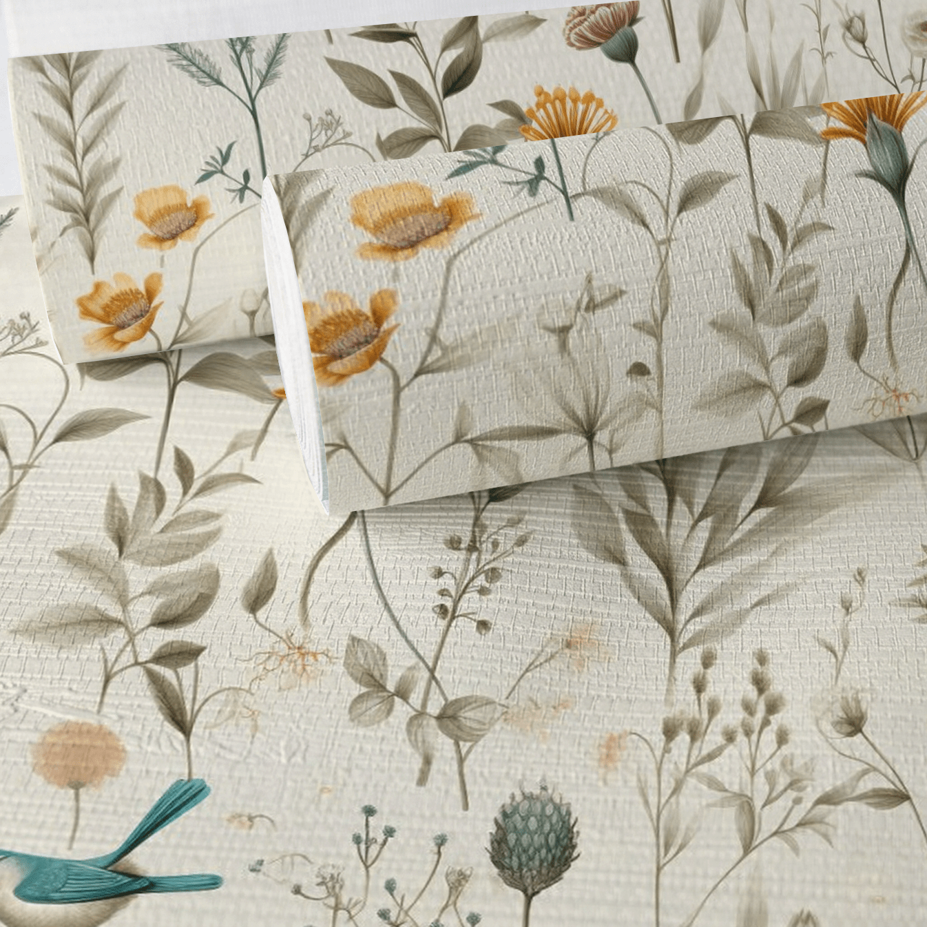 Trish Woodland Faux Grasscloth Wallpaper - Painted Paper