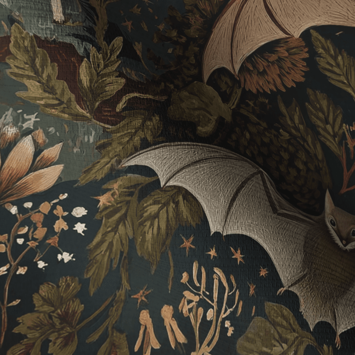Twilight Flight Faux Grasscloth Wallpaper - Painted Paper