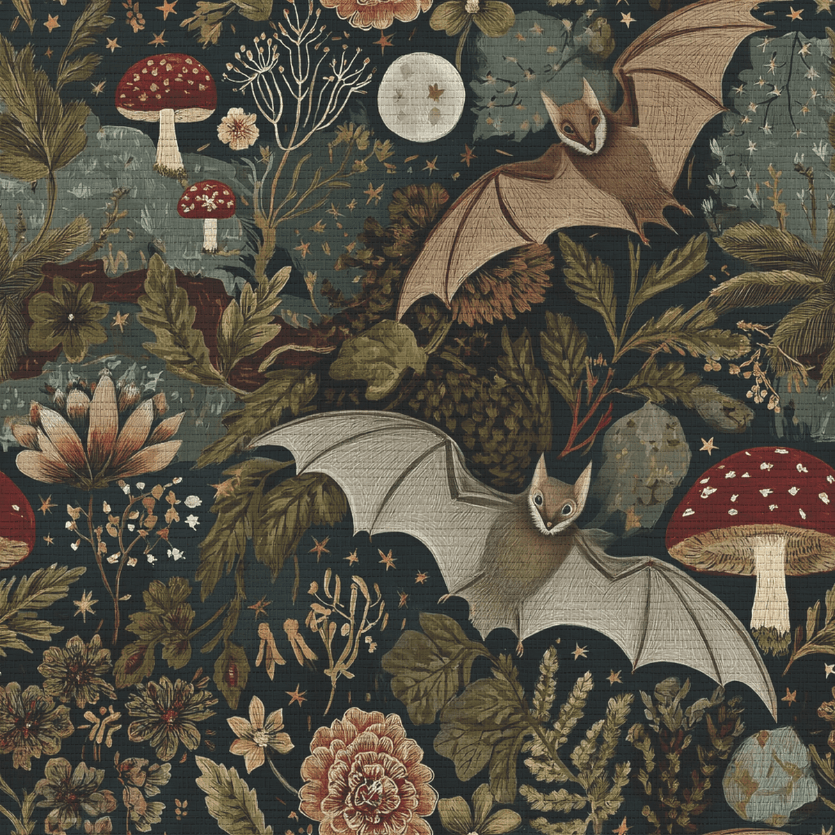Twilight Flight Faux Grasscloth Wallpaper - Painted Paper