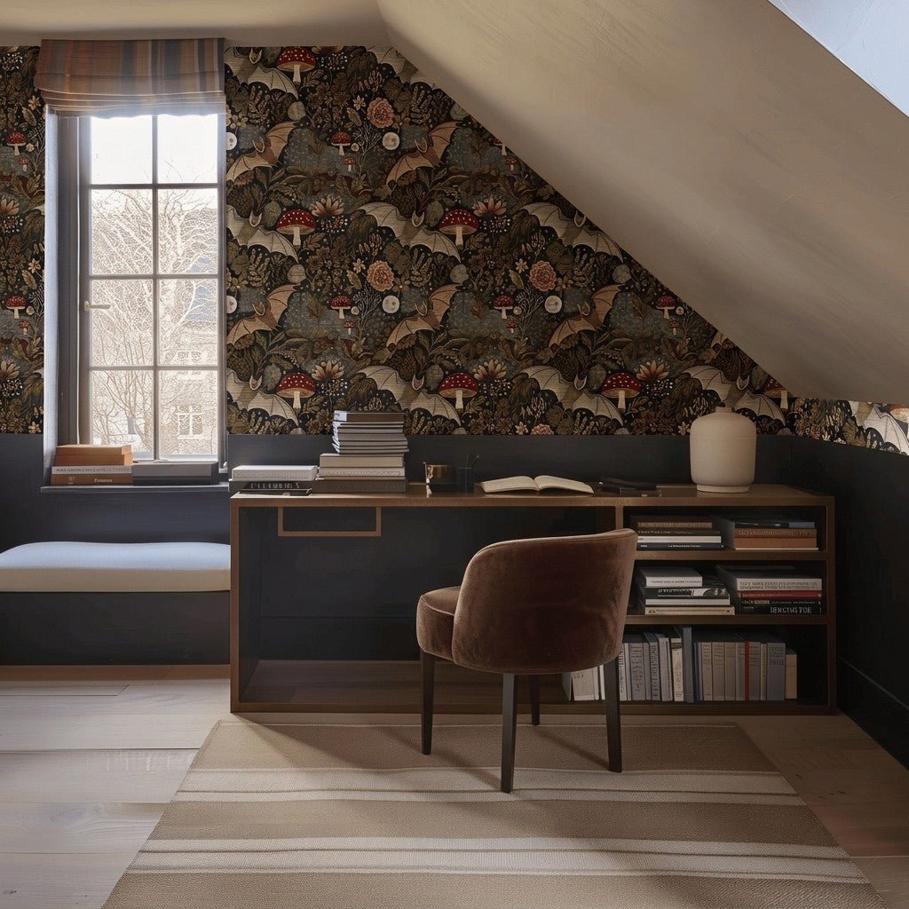 Twilight Flight Faux Grasscloth Wallpaper - Painted Paper