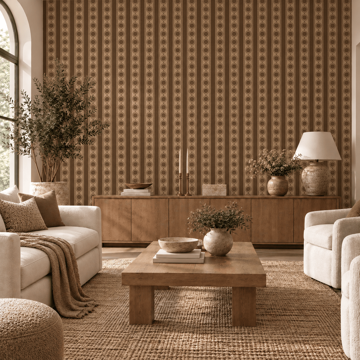 Umber Medallion Wallpaper - Painted Paper